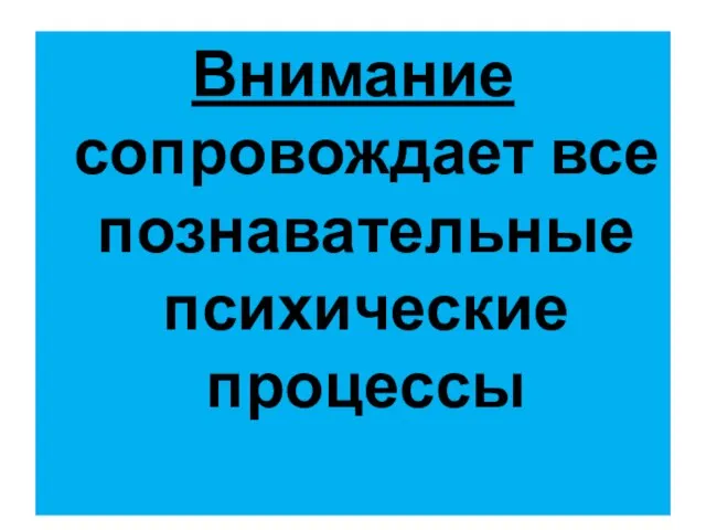 Внимание сопровождает все познавательные психические процессы