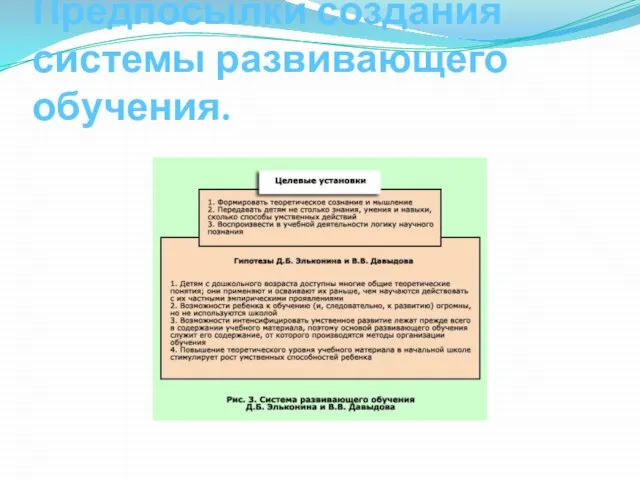 Предпосылки создания системы развивающего обучения.