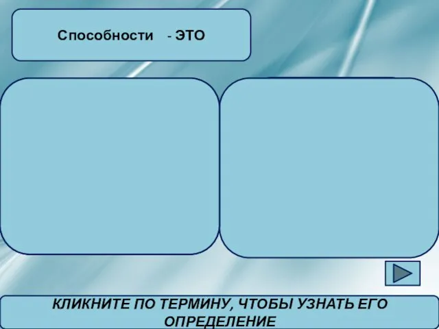 -это индивидуальные особенности человека, которые проявляются в умении что-либо делать, в склонности