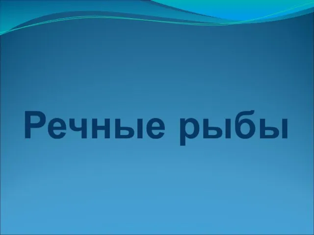 Речные рыбы