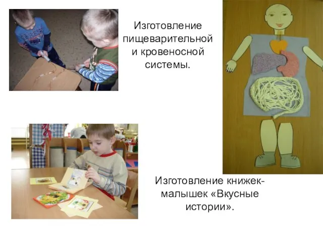 Изготовление пищеварительной и кровеносной системы. Изготовление книжек-малышек «Вкусные истории».