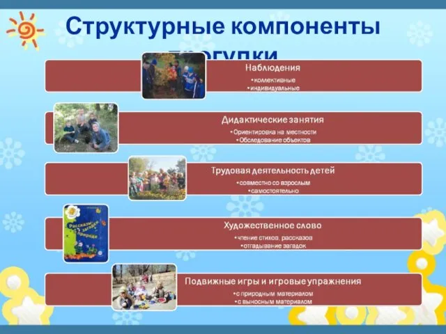 Структурные компоненты прогулки