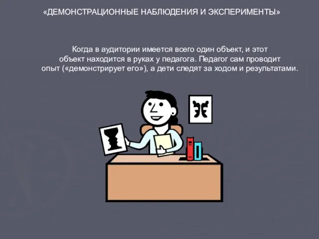 «ДЕМОНСТРАЦИОННЫЕ НАБЛЮДЕНИЯ И ЭКСПЕРИМЕНТЫ» Когда в аудитории имеется всего один объект, и