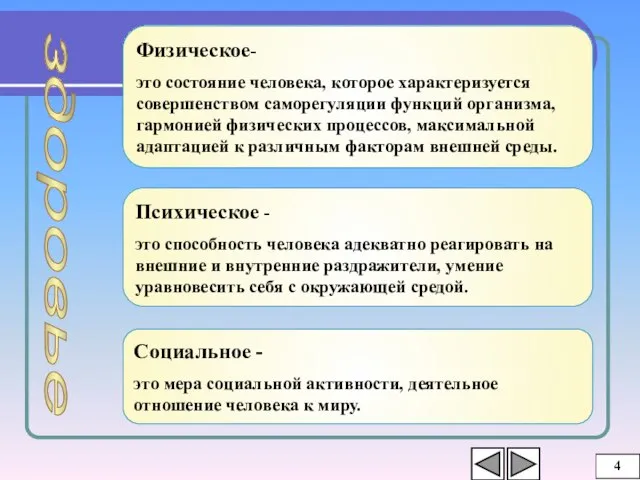 Физическое- это состояние человека, которое характеризуется совершенством саморегуляции функций организма, гармонией физических