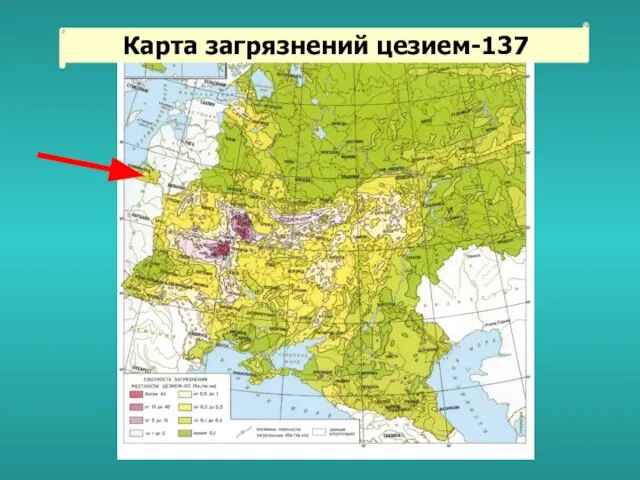 Карта загрязнений цезием-137