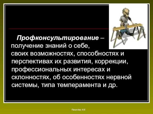 Профконсультирование – получение знаний о себе, своих возможностях, способностях и перспективах их