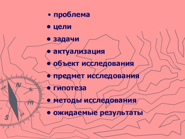 проблема цели задачи актуализация объект исследования предмет исследования гипотеза методы исследования ожидаемые результаты