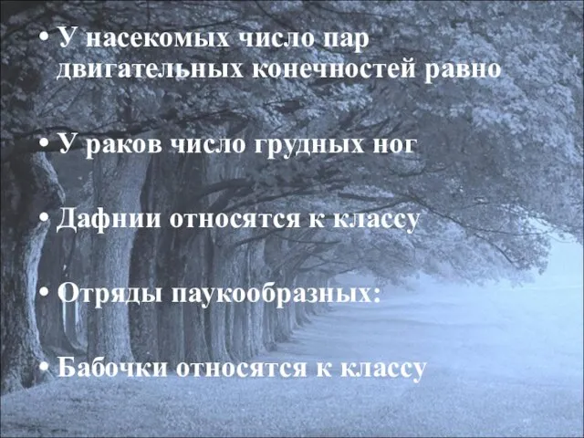 У насекомых число пар двигательных конечностей равно У раков число грудных ног