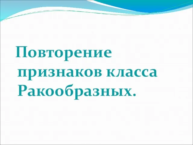 Повторение признаков класса Ракообразных.