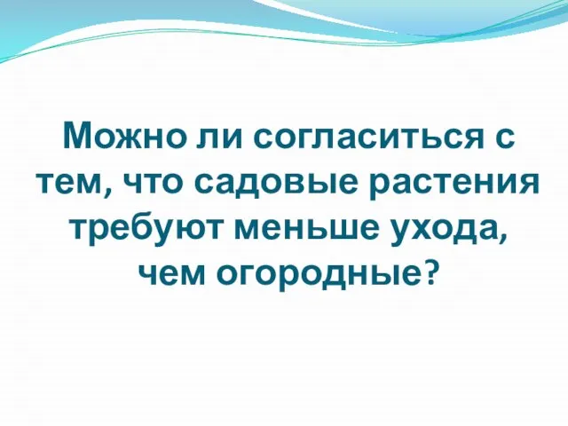 Можно ли согласиться с тем, что садовые растения требуют меньше ухода, чем огородные?