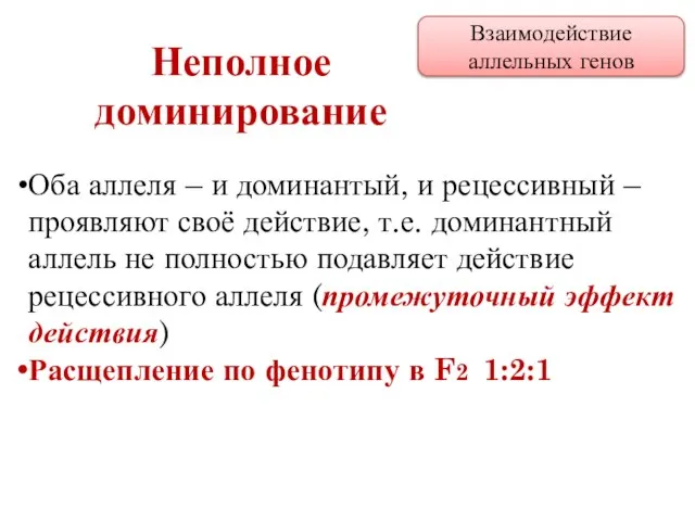 Оба аллеля – и доминантый, и рецессивный – проявляют своё действие, т.е.