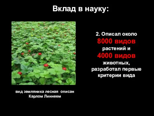 Вклад в науку: 2. Описал около 8000 видов растений и 4000 видов