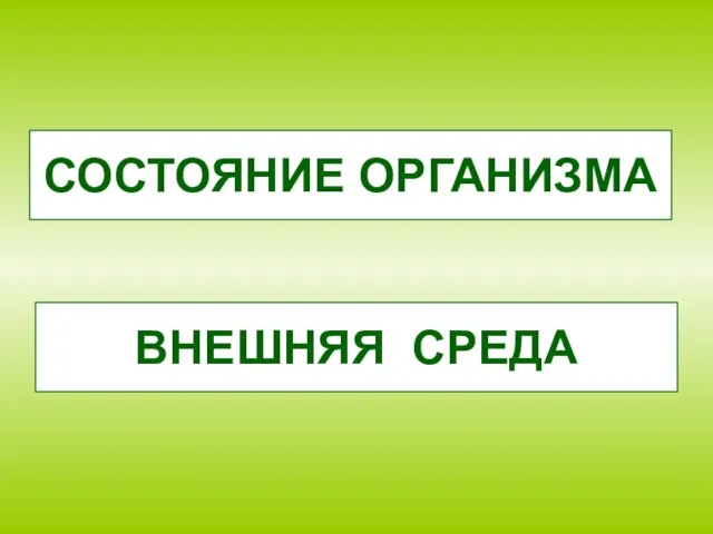 НЕНЯВЯШ ДРАСЕ НИСОСЯЕТО ГАОРАЗИМН ВНЕШНЯЯ СРЕДА СОСТОЯНИЕ ОРГАНИЗМА