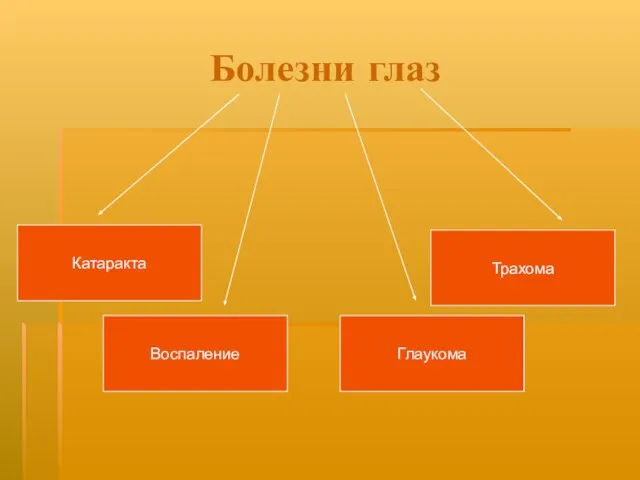 Болезни глаз Катаракта Воспаление Глаукома Трахома