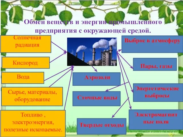 Обмен веществ и энергии промышленного предприятия с окружающей средой. Солнечная радиация Кислород