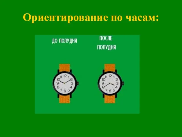 Ориентирование по часам: