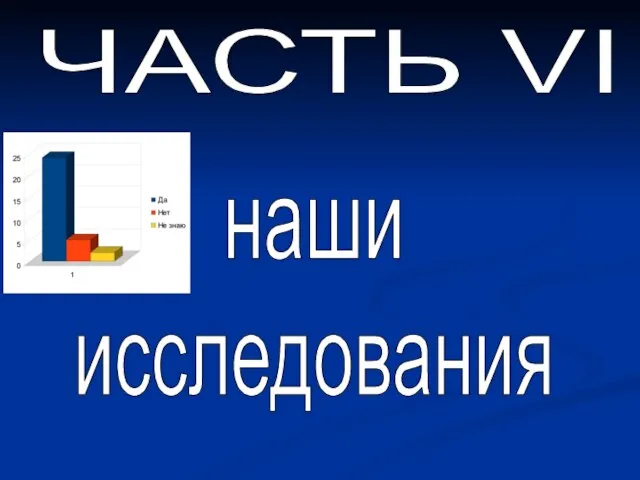 ЧАСТЬ VI наши исследования