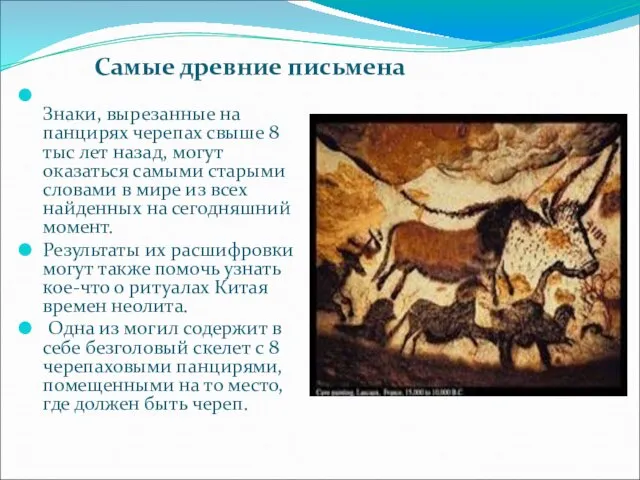 Знаки, вырезанные на панцирях черепах свыше 8 тыс лет назад, могут оказаться