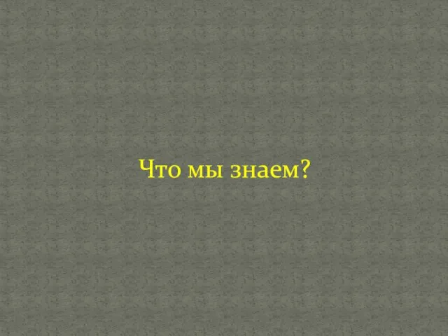 Что мы знаем?