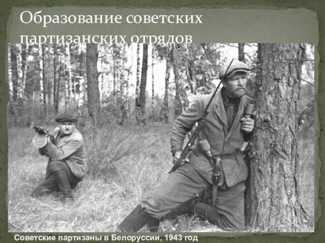 Образование советских партизанских отрядов Советские партизаны в Белоруссии, 1943 год