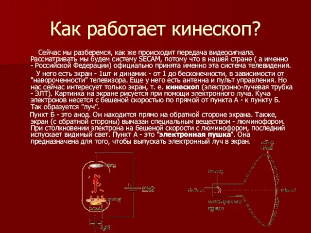 Как работает кинескоп? Сейчас мы разберемся, как же происходит передача видеосигнала. Рассматривать