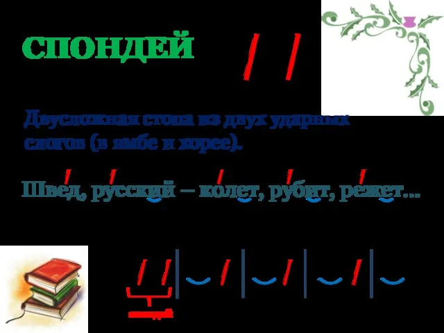 Швед, русский – колет, рубит, режет… СПОНДЕЙ Двусложная стопа из двух ударных