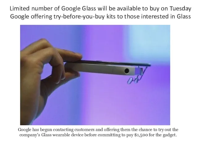 Limited number of Google Glass will be available to buy on Tuesday