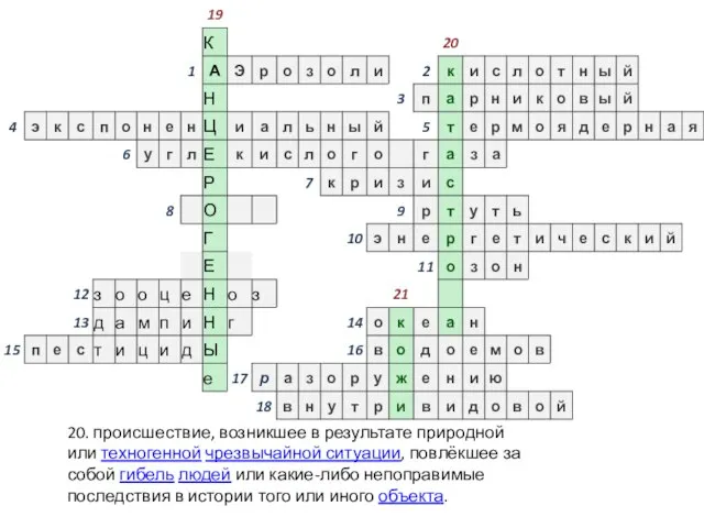 20. происшествие, возникшее в результате природной или техногенной чрезвычайной ситуации, повлёкшее за