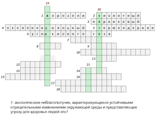 7. экологическое неблагополучие, характеризующееся устойчивыми отрицательными изменениями окружающей среды и представляющее угрозу для здоровья людей это?