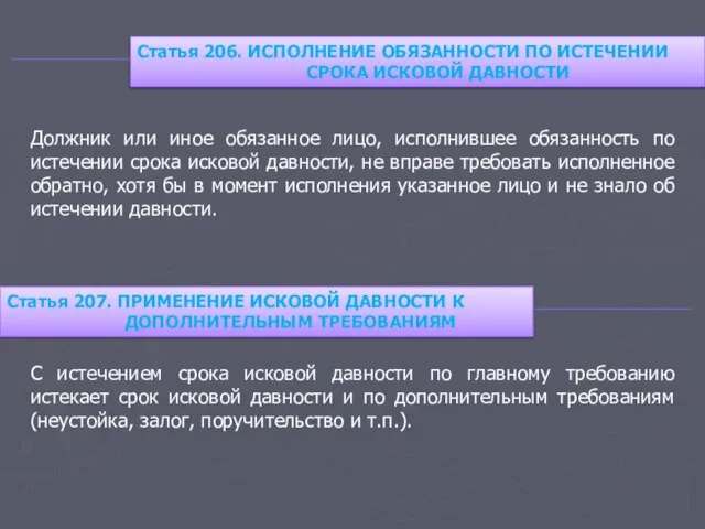 Должник или иное обязанное лицо, исполнившее обязанность по истечении срока исковой давности,