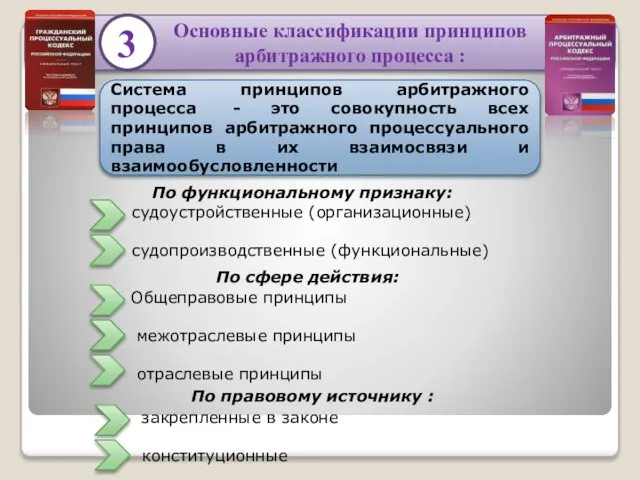 3 Основные классификации принципов арбитражного процесса : Система принципов арбитражного процесса -