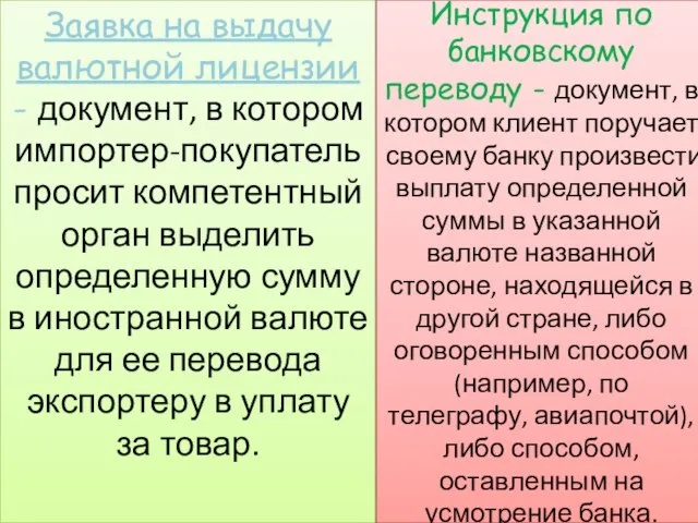 Заявка на выдачу валютной лицензии - документ, в котором импортер-покупатель просит компетентный