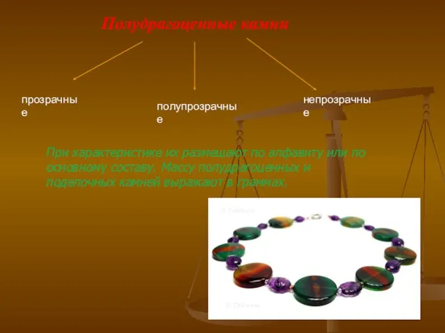 Полудрагоценные камни прозрачные полупрозрачные непрозрачные При характеристике их размещают по алфавиту или