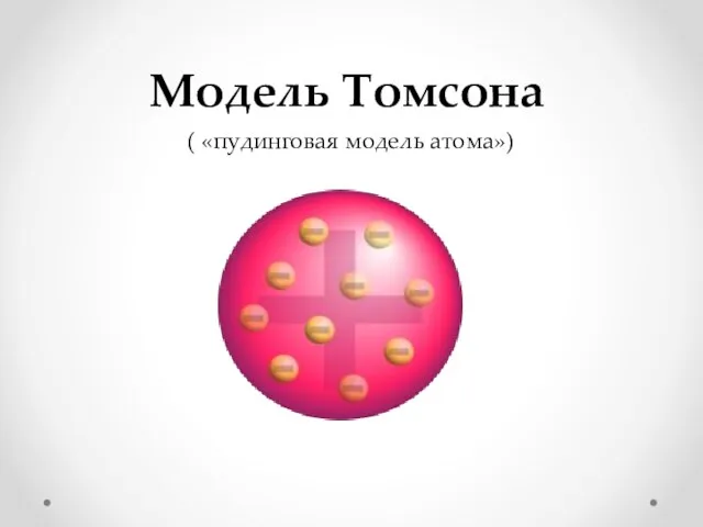 Модель Томсона ( «пудинговая модель атома»)
