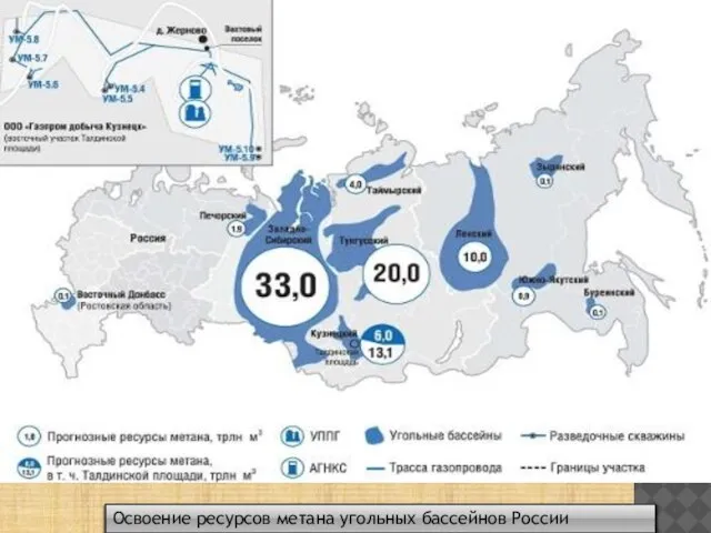 Освоение ресурсов метана угольных бассейнов России