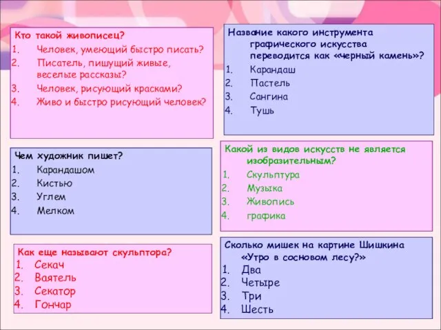 Кто такой живописец? Человек, умеющий быстро писать? Писатель, пишущий живые, веселые рассказы?