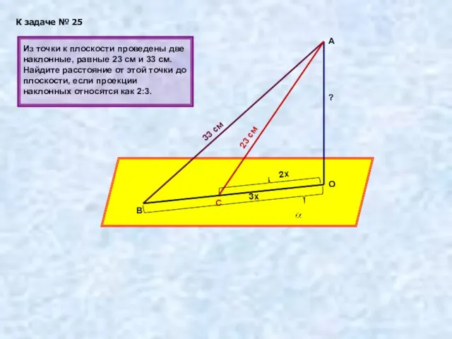 К задаче № 25 А В О С 33 см 23 см