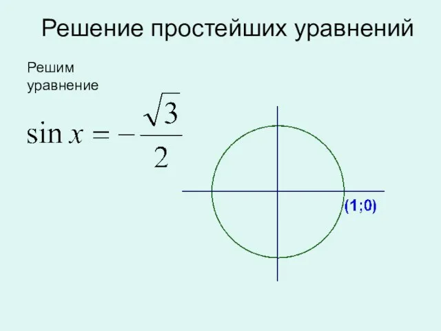 Решение простейших уравнений Решим уравнение