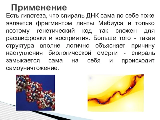 Есть гипотеза, что спираль ДНК сама по себе тоже является фрагментом ленты