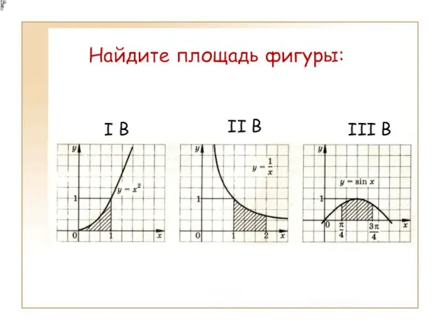 Найдите площадь фигуры: I B III B II B