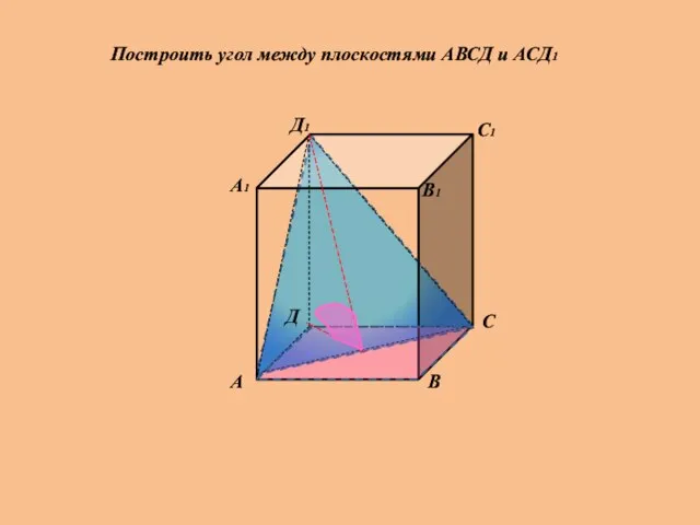 А1 В1 С1 Д1 А В С Д Построить угол между плоскостями АВСД и АСД1