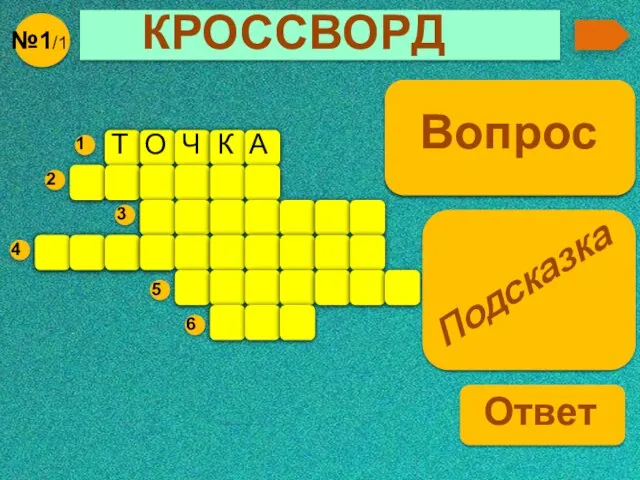 КРОССВОРД Т О Ч К А