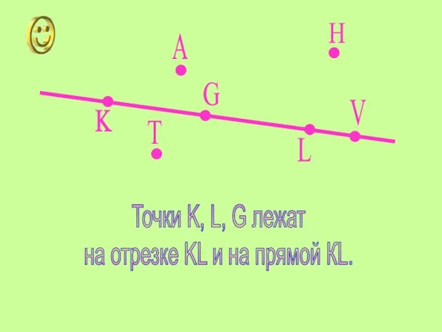 K L A V G H T Точки K, L, G лежат