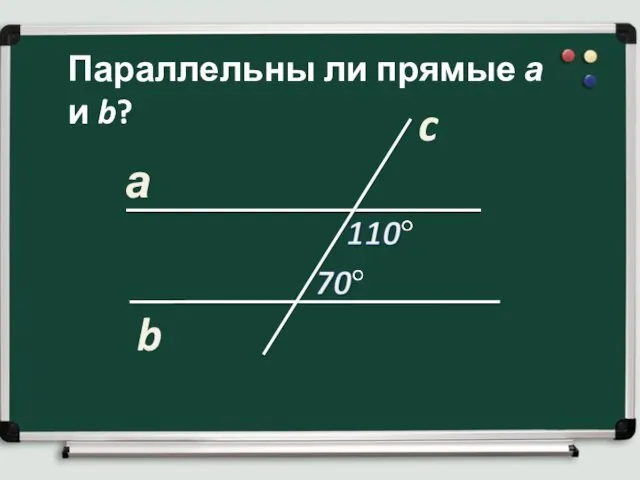 а b c Параллельны ли прямые а и b?