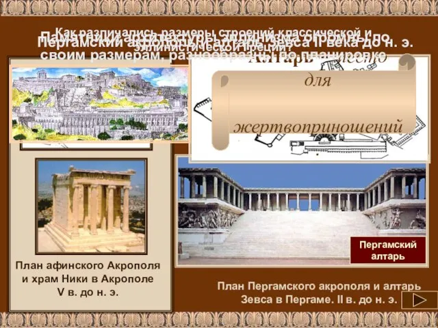 Пергамский акрополь и алтарь Зевса II века до н. э. Алтарь –