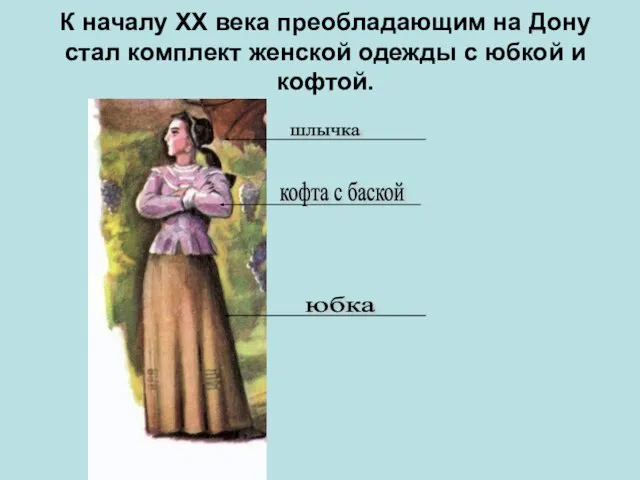К началу XX века преобладающим на Дону стал комплект женской одежды с