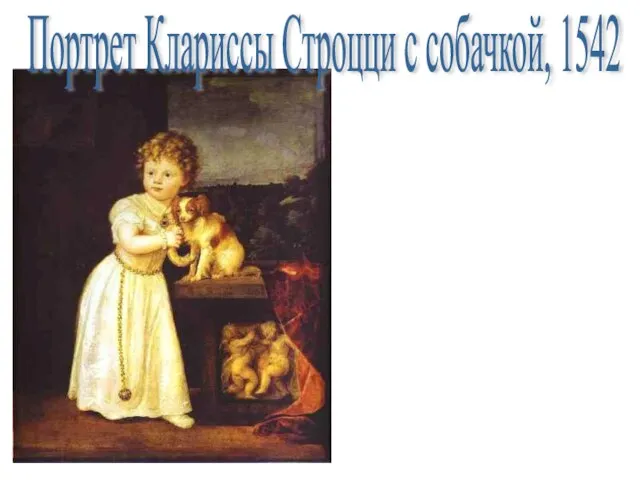 Портрет Клариссы Строцци с собачкой, 1542