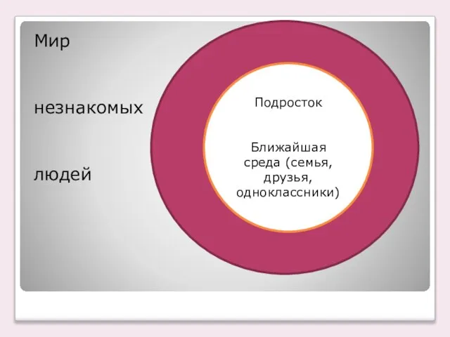 Мир незнакомых людей ддд д д? Подросток Ближайшая среда (семья, друзья, одноклассники)