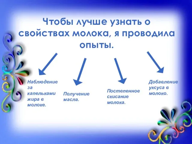 Чтобы лучше узнать о свойствах молока, я проводила опыты. Наблюдение за капельками