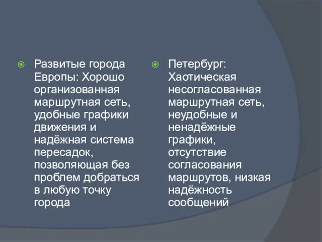 Развитые города Европы: Хорошо организованная маршрутная сеть, удобные графики движения и надёжная